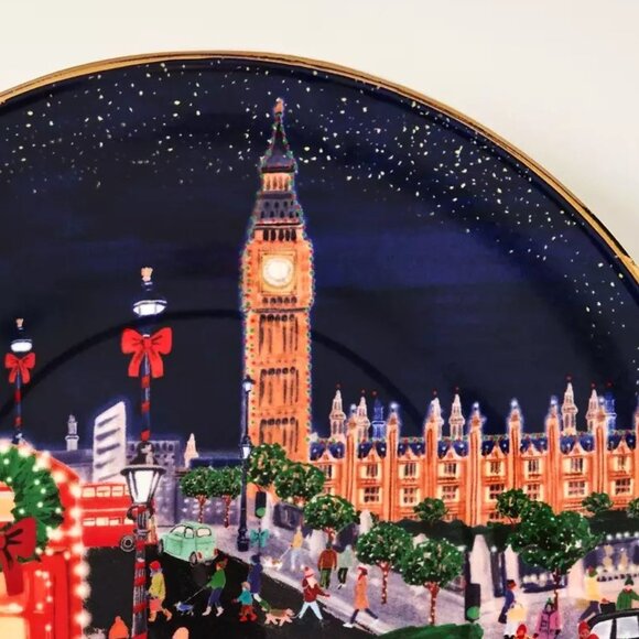 Anthropologie Holiday In The City Dessert Plate London 2025 Stoneware New - Picture 4 of 7